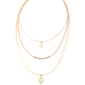 CF148 - MIX SHORT NECKLACE ALINE BURITI ORGANIC STRAW AND GOLD PLATING (T)