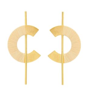 BQ237 - MAXI EARRING IN BURITI ORGANIC STRAW AND GOLD PLATING (B)