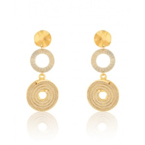 BR207 - LONG SPIRAL EARRING GOLD PLATING (T)