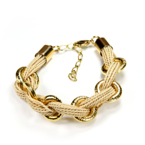 P157 - DEBORAH BRACELET BURITI ORGANIC STRAW AND GOLD PLATING (T)