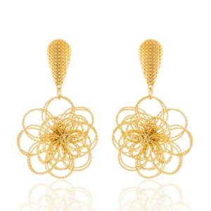 BR254 - PINK WIRED EARRING GOLD PLATING (T)