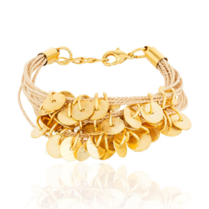 P291 - FÁBIA BRACELET BURITI ORGANIC STRAW AND GOLD PLATING (T)