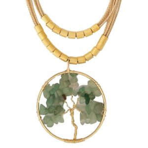 CE401 G - GREEN QUARTZ BURITI ORGANIC STRAW AND GOLD PLATING (B)