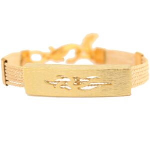PF152 - TRIBAL BRACELET IN BURITI STRAW AND GOLD PLATING (B)
