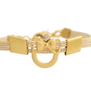 PF528 - CHILD BRACELET IN BURITI STRAW AND GOLD PLATING (B)