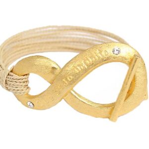 PF540 - BRACELET THAT IS INFINITE IN BURITI STRAW AND GOLD PLATING  (B)