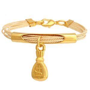 PF462 - FORTUNE BRACELET IN BURITI ORGANIC STRAW AND GOLD PLATING (B)
