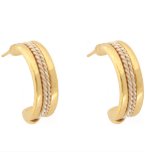 AR01 - SNAKE EARRING IN BURITI ORGANIC STRAW-SMALL AND GOLD PLATING (B)