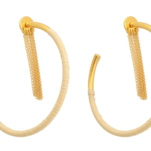 BQ109.1 - EARRING IN BURITI ORGANIC STRAW AND GOLD PLATING (B)