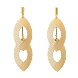 BQ179 - EARRING IN BURITI ORGANIC STRAW AND GOLD PLATING (B)