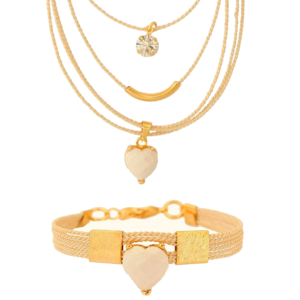 CJ0073 -  NUDE SET BURITI ORGANIC STRAW AND GOLD PLATING (B)