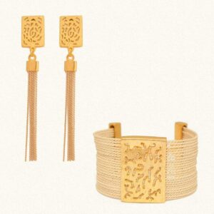 CJ0079 TRIBAL- BURITI ORGANIC STRAW AND GOLD PLATING (B)