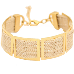 PE1037 - BRACELET IN BURITI ORGANIC STRAW AND GOLD PLATING (B)