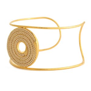 PE1065 - ADJUSTABLE BRACELET SNAKE IN BURITI ORGANIC STRAW AND GOLD PLATING (B)