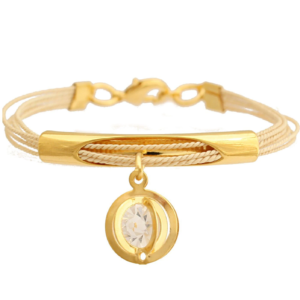 PF535 - BURITI ORGANIC STRAW AND GOLD PLATING GEOMETRIC BRACELET (B)